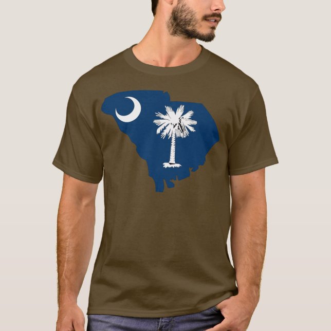 Camiseta Mapa da bandeira de South Carolina (Frente)