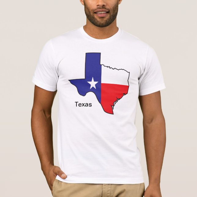 Camiseta Mapa da bandeira de Texas (Frente)