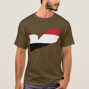 Camiseta Mapa da bandeira de Yemen