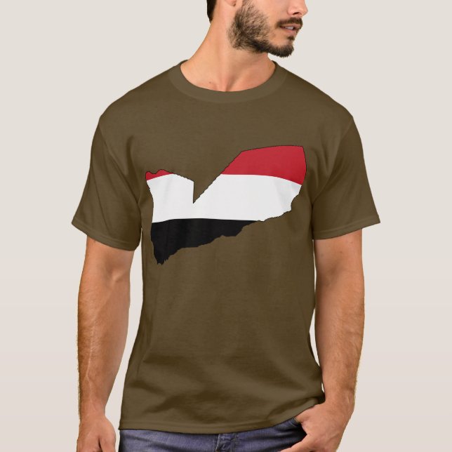 Camiseta Mapa da bandeira de Yemen (Frente)