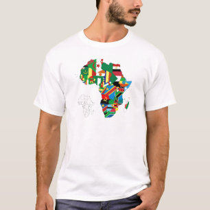 Camiseta Mapa da bandeira do continente de África