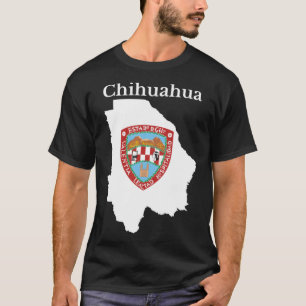 Camiseta Mapa da Bandeira do Estado de Chihuahua, México