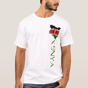 Camiseta Mapa da Bandeira do Quênia