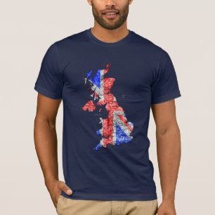 Camiseta Mapa da Bandeira do Reino Unido