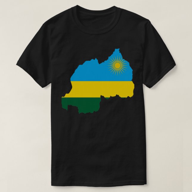 Camiseta Mapa da bandeira do Ruanda (Frente do Design)