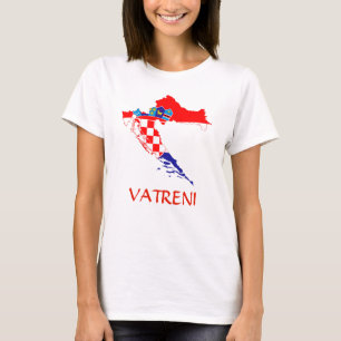 Camiseta Mapa da bandeira do Vatreni-Shirt da Croácia
