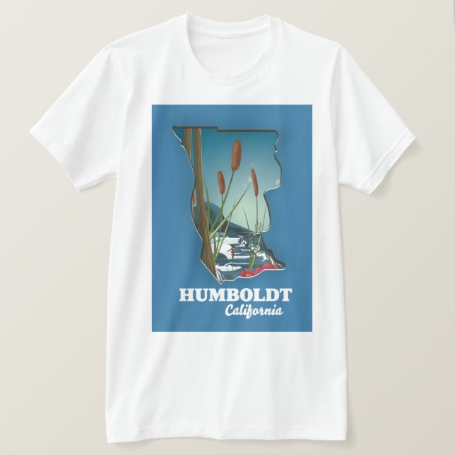 Camiseta Mapa da Califórnia em Humboldt (Frente do Design)