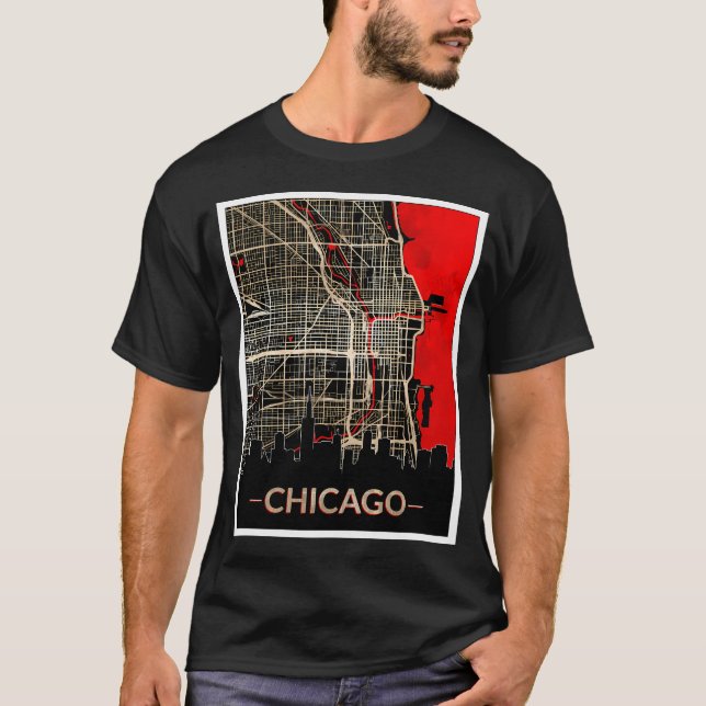Camiseta Mapa da Chicago City Edition (Frente)