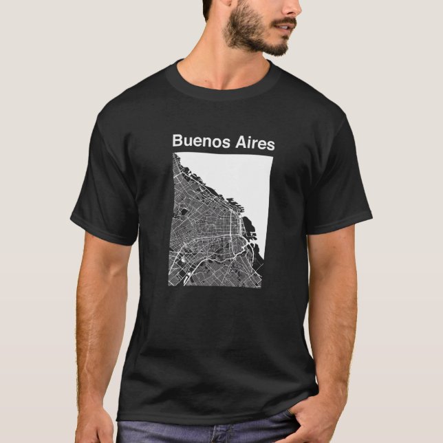 Camiseta Mapa da cidade clássica de Buenos Aires na Argenti (Frente)