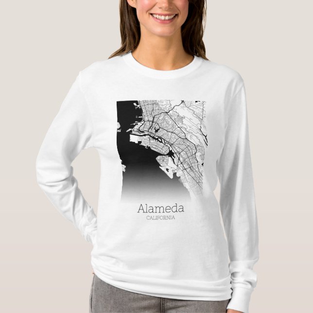 Camiseta Mapa da cidade de Alameda (Frente)