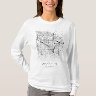 Camiseta Mapa da cidade de Anaheim