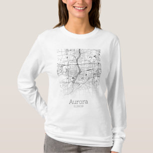 Camiseta Mapa da cidade de Aurora