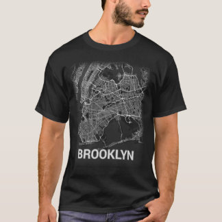 Camiseta Mapa da cidade de Brooklyn (LETRAS GRANDES)