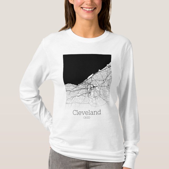 Camiseta Mapa da Cidade de Cleveland (Frente)