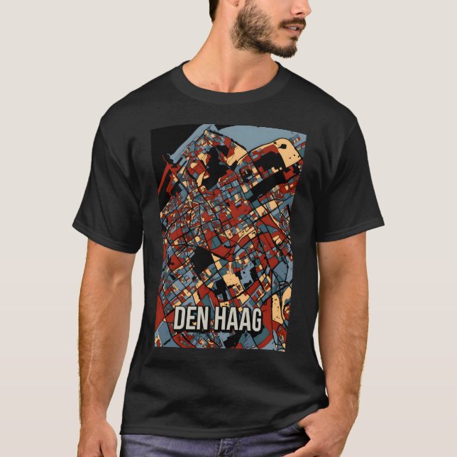 Camiseta Mapa da cidade de Den Haag - Impressão de arte Abs (Frente)