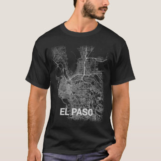 Camiseta Mapa da cidade de El Paso (LETRAS GRANDES)