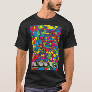 Camiseta Mapa da Cidade de Indianápolis - Abster Colorido V