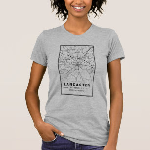 Camiseta Mapa da cidade de Lancaster Pensilvânia   Estilo m
