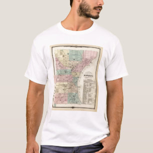 Camiseta Mapa da cidade de Milwaukee, Milwaukee Co