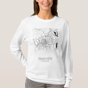 Camiseta Mapa da cidade de Nashville
