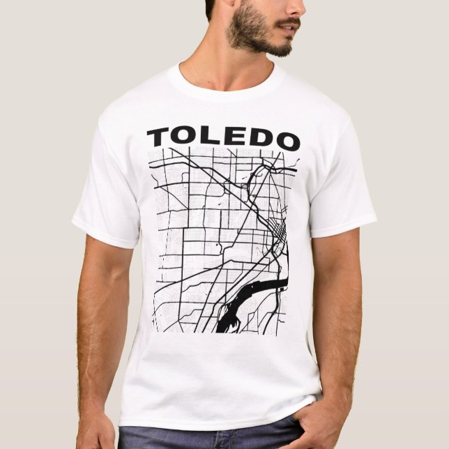 Camiseta Mapa da cidade de Ohio Souvenir Toledo (Frente)