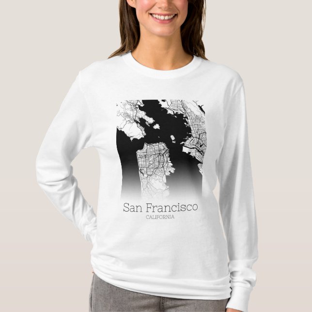 Camiseta Mapa da Cidade de São Francisco (Frente)