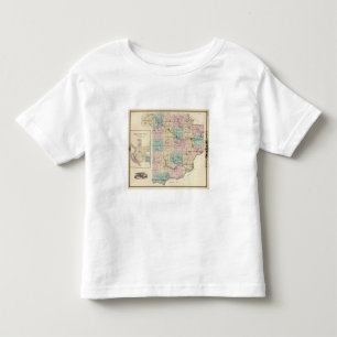 Camiseta Mapa da cidade de Sauk County e de Kilbourn