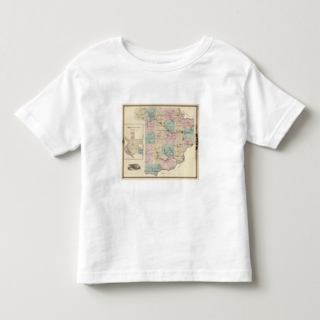 Camiseta Mapa da cidade de Sauk County e de Kilbourn (Frente)