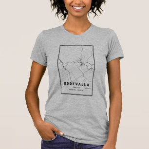 Camiseta Mapa da cidade de Suecia Uddevalla Arte minimali