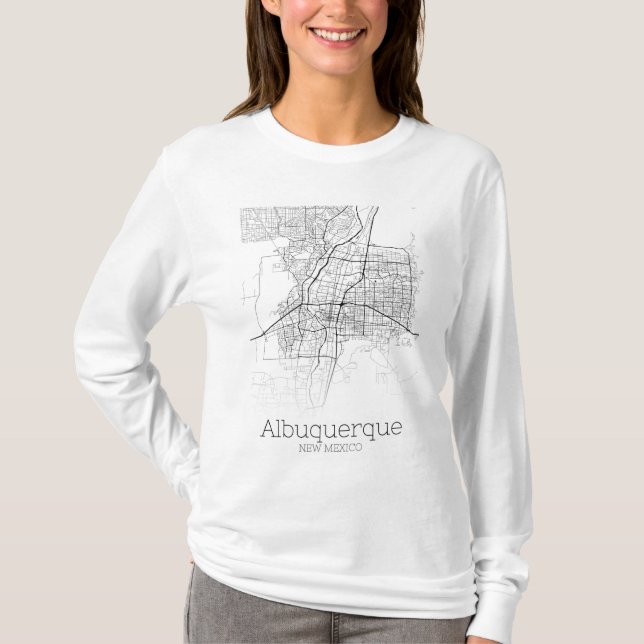Camiseta Mapa da Cidade do Albuquerque (Frente)