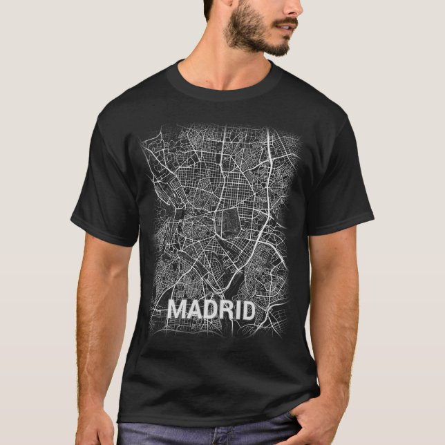 Camiseta Mapa da cidade do centro de Madrid (LETRAS (Frente)