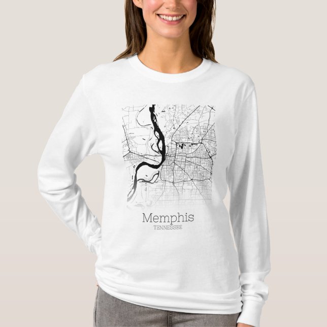 Camiseta Mapa da Cidade do Memphis (Frente)