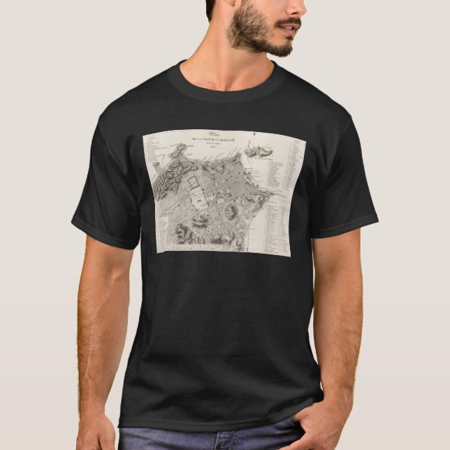 Camiseta Mapa da cidade do Rio de Janeiro (1820) (Frente)
