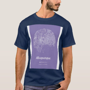 Camiseta Mapa da cidade em Albuquerque roxo Novo México EUA