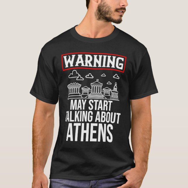Camiseta Mapa da Cidade Grécia de Atenas (Frente)