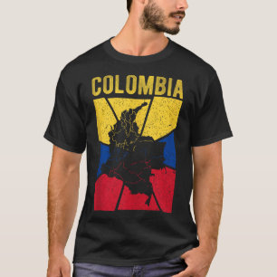Camiseta Mapa da Colômbia Bandeira Patriota Expatriado Naci