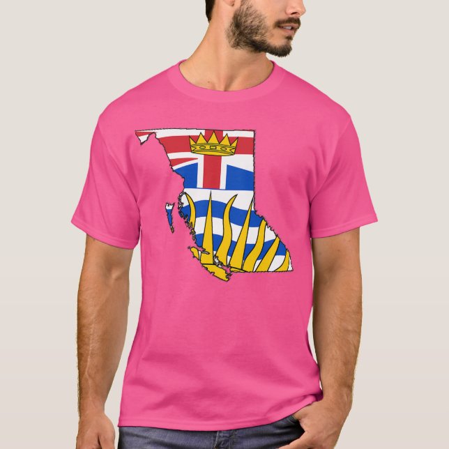 Camiseta Mapa da Colúmbia Britânica com Bandeira Colúmbia B (Frente)