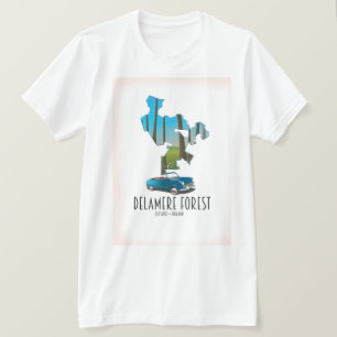 Camiseta Mapa da Delamere Forest Cheshire England