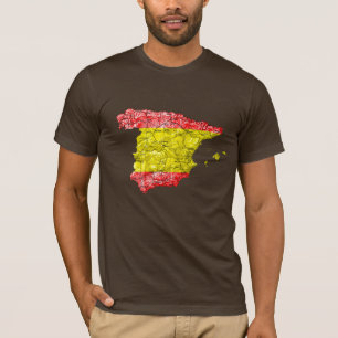 Camiseta Mapa da Espanha Cores da Bandeira