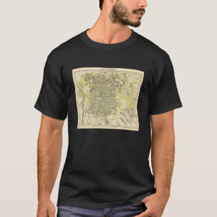 Camiseta Mapa da Espanha Vintage Madrid 1883