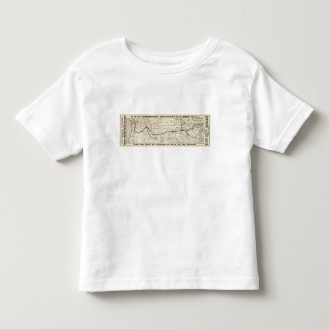 Camiseta Mapa da estrada de ferro pacífica do norte (Frente)