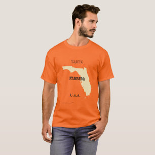 Camiseta - Mapa da Flórida com Cidade