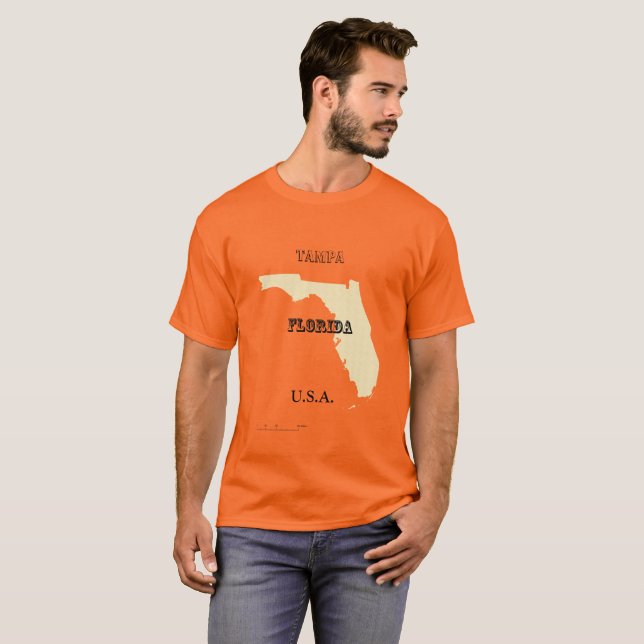 Camiseta - Mapa da Flórida com Cidade (Frente Completa)