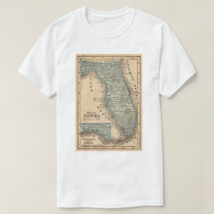 Camiseta Mapa da Flórida do Golfo do México