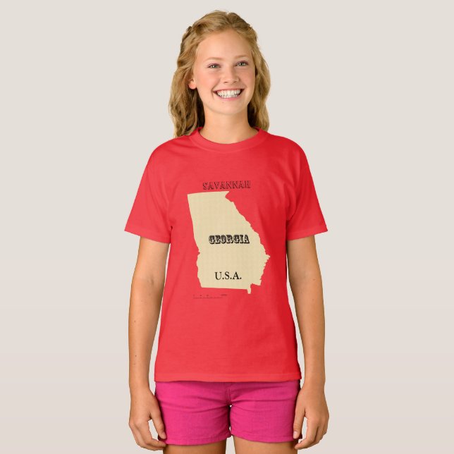 Camiseta - Mapa da Geórgia com Cidade (Frente Completa)