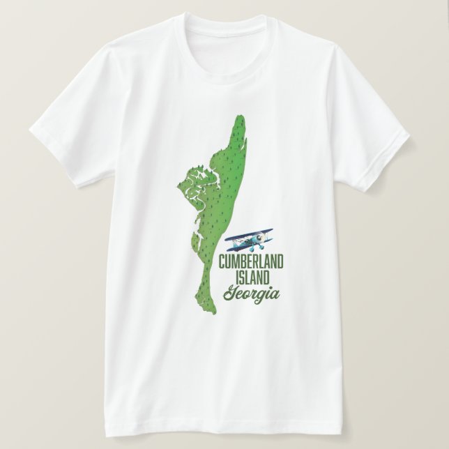 Camiseta Mapa da Geórgia na ilha de Cumberland (Frente do Design)