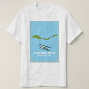 Camiseta Mapa da Ilha Anacapa Califórnia EUA