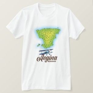 Camiseta mapa da ilha da Grécia Aegina