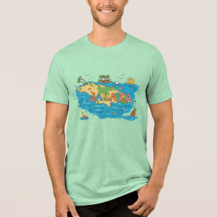 Camiseta mapa da ilha da Jamaica