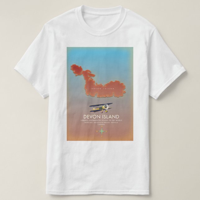 Camiseta Mapa da ilha de Devon, Canadá (Frente do Design)